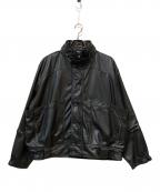 THE CORONA UTILITYコロナユーティリティ）の古着「TREK TRAVELER SHORT RECYCLE SYNTHETIC LEATHER LIGHT ジャケット」｜ブラック