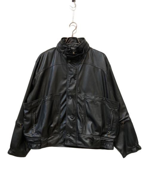 THE CORONA UTILITY（コロナユーティリティ）THE CORONA UTILITY (コロナユーティリティ) TREK TRAVELER SHORT RECYCLE SYNTHETIC LEATHER LIGHT ジャケット ブラック サイズ:XLの古着・服飾アイテム