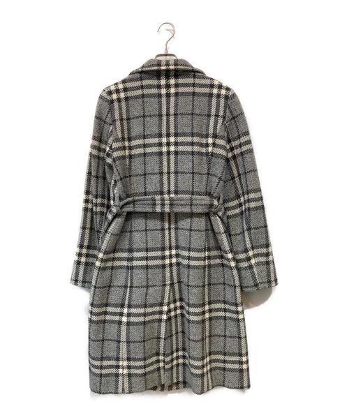 BURBERRY LONDON（バーバリーロンドン）BURBERRY LONDON (バーバリーロンドン) ノヴァチェック ウールステンカラーコート グレー サイズ:38の古着・服飾アイテム