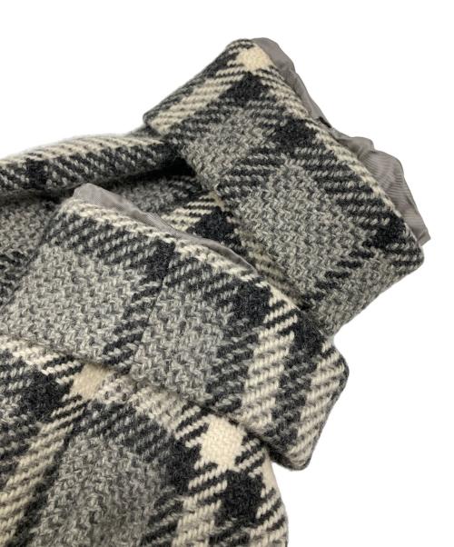 BURBERRY LONDON（バーバリーロンドン）BURBERRY LONDON (バーバリーロンドン) ノヴァチェック ウールステンカラーコート グレー サイズ:38の古着・服飾アイテム