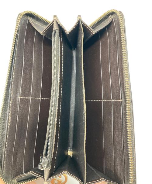 GUCCI（グッチ）GUCCI (グッチ) GGキャンバス ラウンドファスナー長財布 ブラウン サイズ:なしの古着・服飾アイテム