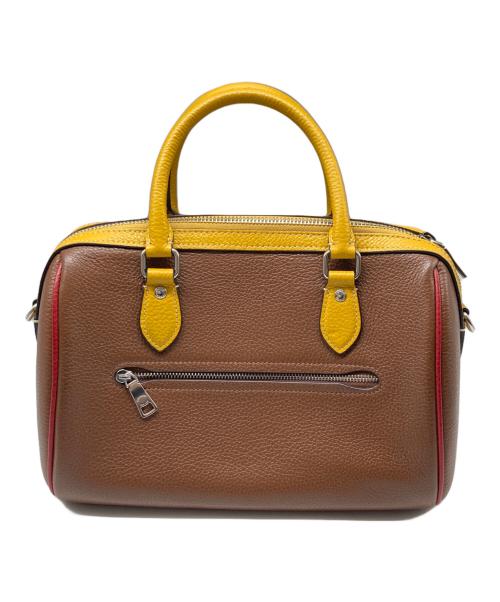 COACH（コーチ）COACH (コーチ) ローアン サッチェル バッグ・カラーブロック イエロー×ブラウン サイズ:なしの古着・服飾アイテム