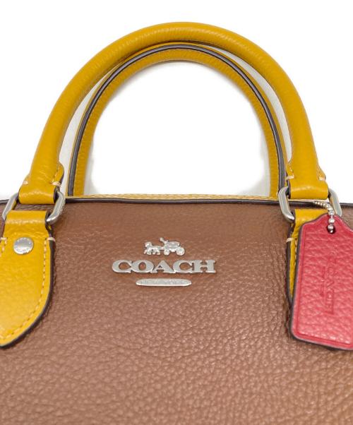 COACH（コーチ）COACH (コーチ) ローアン サッチェル バッグ・カラーブロック イエロー×ブラウン サイズ:なしの古着・服飾アイテム