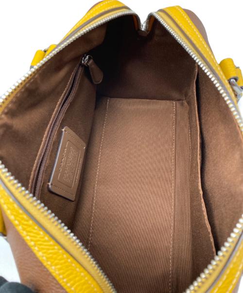 COACH（コーチ）COACH (コーチ) ローアン サッチェル バッグ・カラーブロック イエロー×ブラウン サイズ:なしの古着・服飾アイテム