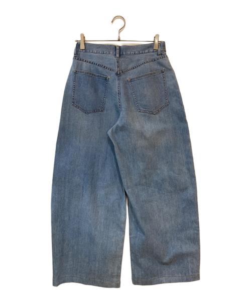 23区（ニジュウサンク）23区 (ニジュウサンク) サマー タック ワイド パンツ インディゴ サイズ:38の古着・服飾アイテム