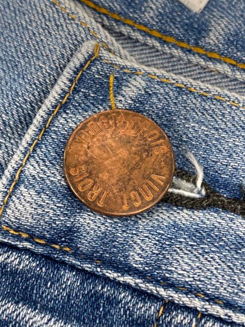 23区（ニジュウサンク）23区 (ニジュウサンク) サマー タック ワイド パンツ インディゴ サイズ:38の古着・服飾アイテム