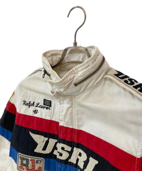 POLO RALPH LAUREN（ポロ・ラルフローレン）POLO RALPH LAUREN (ポロ・ラルフローレン) USRL レーシングジャケット ホワイト サイズ:XSの古着・服飾アイテム