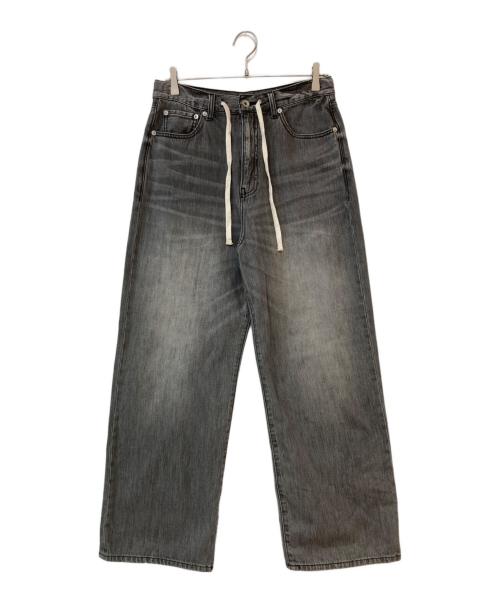 Whim Gazette（ウィムガゼット）Whim Gazette (ウィムガゼット) ドロストデニムパンツ ブラック サイズ:Mの古着・服飾アイテム