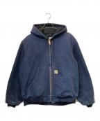 CarHarttカーハート）の古着「FIRM DUCK INSULATED FLANNEL-LINED ACTIVE JACKET/ファーム ダック インサレイテッド フランネル-ラインド アクティブ ジャケット」｜ネイビー