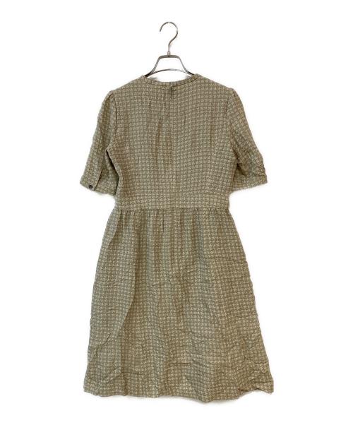 BURBERRY LONDON（バーバリーロンドン）BURBERRY LONDON (バーバリーロンドン) シルク半袖ワンピース ベージュ サイズ:38の古着・服飾アイテム
