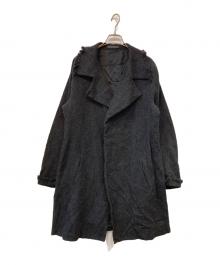 YOHJI YAMAMOTO（ヨウジヤマモト）の古着「08AW フリンジデザインハーフコート」｜ブラック