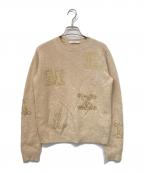 MaxMaraマックスマーラ）の古着「ラインストーン・スタッズ付 カシミヤニット」｜ベージュ