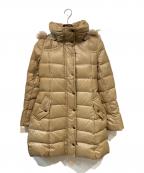 BURBERRY BLUE LABELバーバリーロンドンブルーレーベル）の古着「ベルテッドダウンコート」｜ベージュ