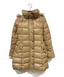 BURBERRY BLUE LABEL（バーバリーロンドンブルーレーベル）の古着「ベルテッドダウンコート」｜ベージュ