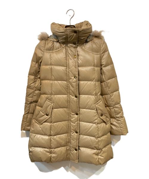 BURBERRY BLUE LABEL（バーバリーロンドンブルーレーベル）BURBERRY BLUE LABEL (バーバリーロンドンブルーレーベル) ベルテッドダウンコート ベージュ サイズ:Lの古着・服飾アイテム