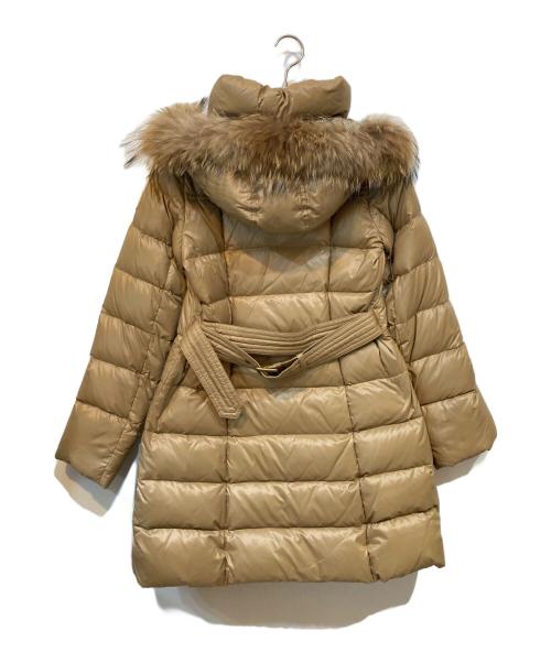 BURBERRY BLUE LABEL（バーバリーロンドンブルーレーベル）BURBERRY BLUE LABEL (バーバリーロンドンブルーレーベル) ベルテッドダウンコート ベージュ サイズ:Lの古着・服飾アイテム