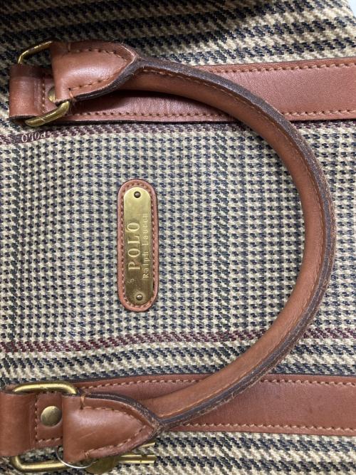 POLO RALPH LAUREN（ポロ・ラルフローレン）POLO RALPH LAUREN (ポロ・ラルフローレン) 千鳥格子柄ボストンバッグ ベージュ サイズ:なしの古着・服飾アイテム