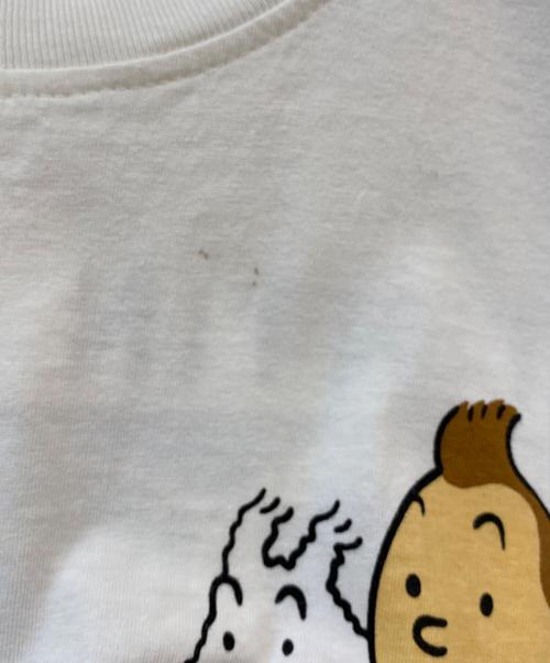 STUDIO AVEN TURES（スタジオ アヴァンチャーズ）STUDIO AVEN TURES (スタジオ アヴァンチャーズ) タンタンの冒険 プリントTシャツ ホワイト サイズ:XLの古着・服飾アイテム