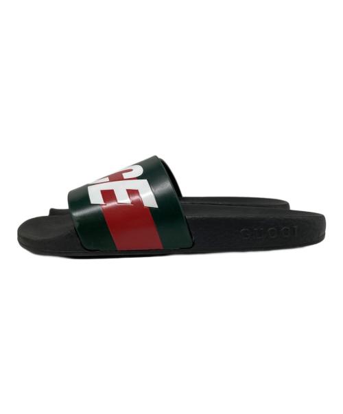 GUCCI（グッチ）GUCCI (グッチ) PALACE (パレス) Logo Web Sandal ブラック サイズ:35の古着・服飾アイテム