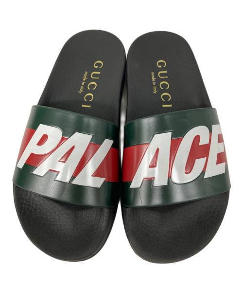 GUCCI（グッチ）GUCCI (グッチ) PALACE (パレス) Logo Web Sandal ブラック サイズ:35の古着・服飾アイテム