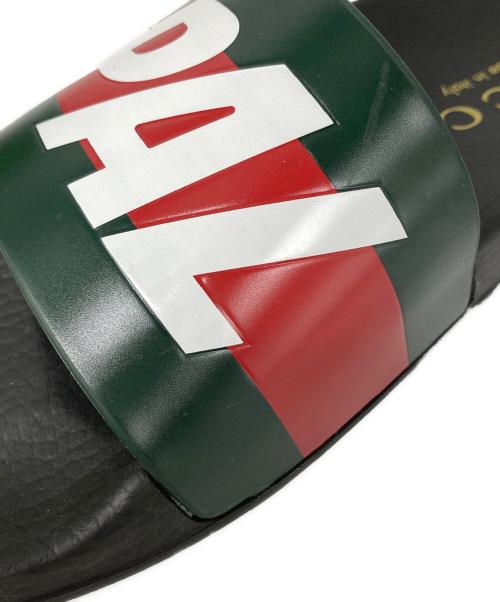 GUCCI（グッチ）GUCCI (グッチ) PALACE (パレス) Logo Web Sandal ブラック サイズ:35の古着・服飾アイテム