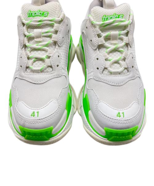 BALENCIAGA（バレンシアガ）BALENCIAGA (バレンシアガ) TRIPLE S スニーカー ホワイト×グリーン サイズ:27㎝の古着・服飾アイテム