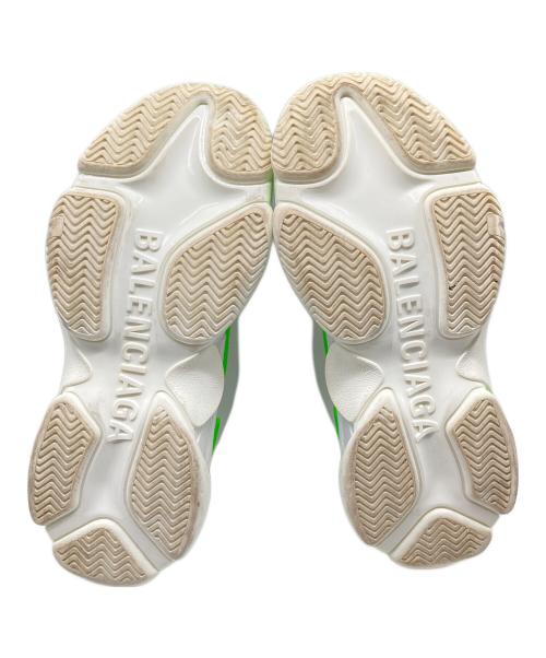 BALENCIAGA（バレンシアガ）BALENCIAGA (バレンシアガ) TRIPLE S スニーカー ホワイト×グリーン サイズ:27㎝の古着・服飾アイテム