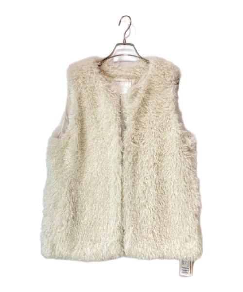 BALLSEY（ボールジィ）BALLSEY (ボールジィ) プードルファー クルーネックジレ アイボリー サイズ:36 未使用品の古着・服飾アイテム