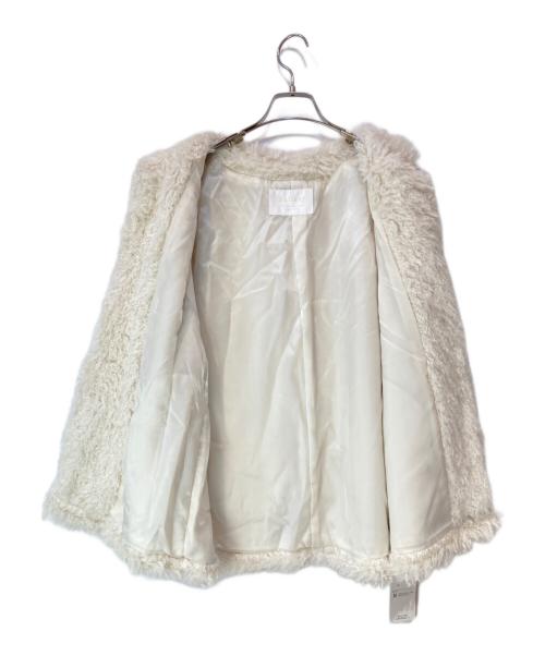 BALLSEY（ボールジィ）BALLSEY (ボールジィ) プードルファー クルーネックジレ アイボリー サイズ:36 未使用品の古着・服飾アイテム