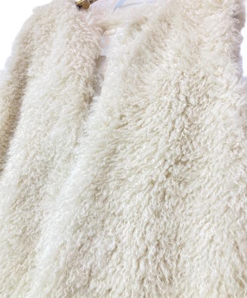 BALLSEY（ボールジィ）BALLSEY (ボールジィ) プードルファー クルーネックジレ アイボリー サイズ:36 未使用品の古着・服飾アイテム