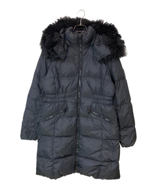 COACH（コーチ）COACH (コーチ) ラムファー フード付ダウンコート ブラック サイズ:Mの古着・服飾アイテム