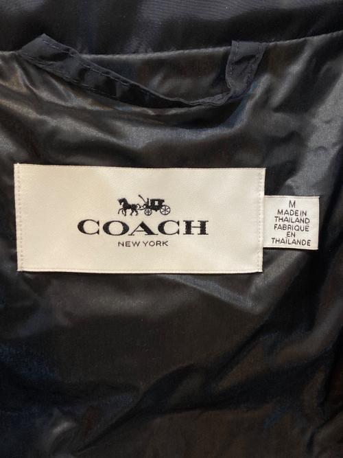 COACH（コーチ）COACH (コーチ) ラムファー フード付ダウンコート ブラック サイズ:Mの古着・服飾アイテム