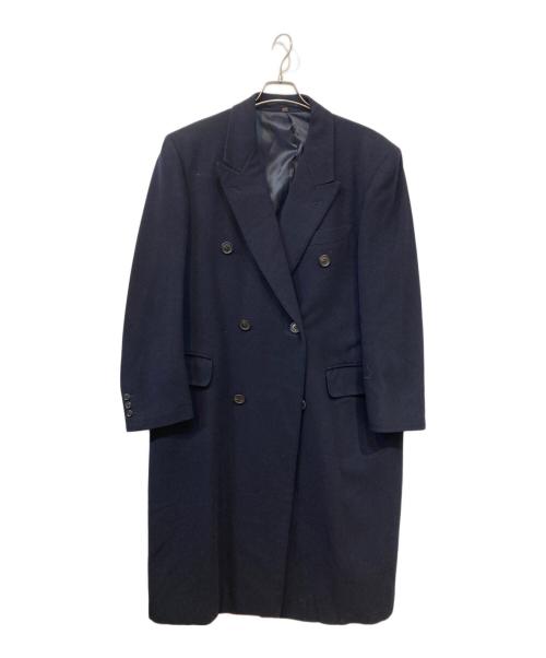 Yves Saint Laurent（イヴサンローラン）Yves Saint Laurent (イヴサンローラン) カシミヤ混 ダブルチェスターコート ネイビー サイズ:Mの古着・服飾アイテム