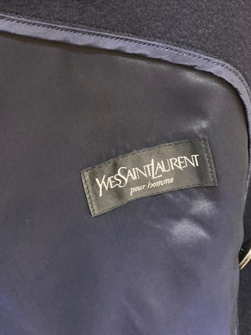 Yves Saint Laurent（イヴサンローラン）Yves Saint Laurent (イヴサンローラン) カシミヤ混 ダブルチェスターコート ネイビー サイズ:Mの古着・服飾アイテム