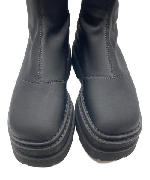 darich（ダーリッチ）Darich (ダーリッチ) ウルトラストレッチフラットショートブーツ ブラック サイズ:ｌの古着・服飾アイテム