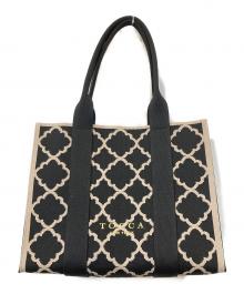 TOCCA（トッカ）の古着「CHECKER CLOVER KNITBAG/チェッカークローバーニットバッグ」｜ブラック