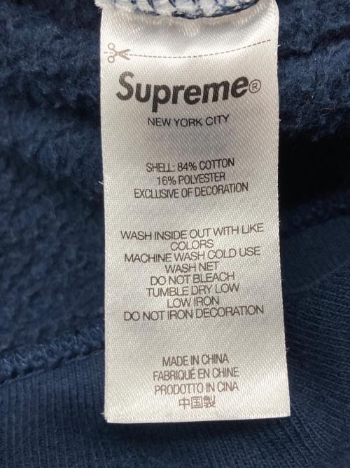 SUPREME（シュプリーム）Supreme (シュプリーム) 23FW Satin Applique Hooded Sweatshirt/サテンアップリケフード付きスウェットシャツ Washed Navy サイズ:Lの古着・服飾アイテム