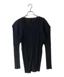 PLEATS PLEASE（プリーツプリーズ）の古着「プリーツカーディガン」｜ブラック