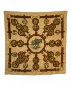 HERMESエルメス）の古着「カレ90 Cuivreries 銅細工 ウールスカーフ」｜ブラウン×ベージュ