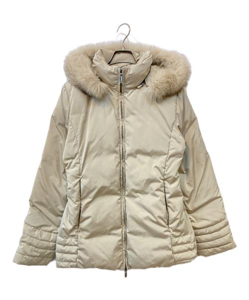 MONCLER（モンクレール）MONCLER (モンクレール) TANZ タンツ ファーフーデッド ジップアップ ダウンジャケット ベージュ サイズ:1の古着・服飾アイテム
