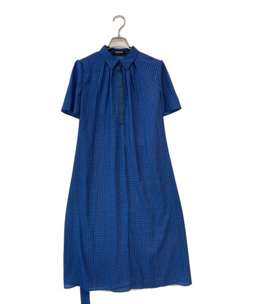 Paul Stuart（ポールスチュアート）Paul Stuart (ポールスチュアート) ハート柄ワンピース ブルー サイズ:63.5ｃｍの古着・服飾アイテム
