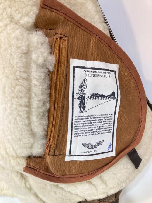 AVIREX（アヴィレックス）AVIREX (アヴィレックス) TYPE B-3 MOUTON FLIGHT JACKET ブラウン サイズ:36の古着・服飾アイテム