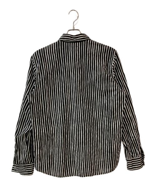 stussy（ステューシー）stussy (ステューシー) ストライプシャツ ブラック×ホワイト サイズ:Lの古着・服飾アイテム