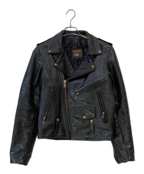 VANSON（バンソン）VANSON (バンソン) C2ダブルライダースジャケット ブラック サイズ:34の古着・服飾アイテム