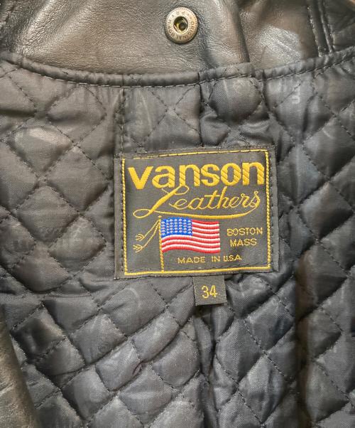 VANSON（バンソン）VANSON (バンソン) C2ダブルライダースジャケット ブラック サイズ:34の古着・服飾アイテム