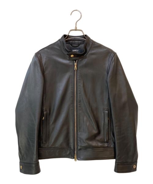 EMMETI（エンメティ）EMMETI (エンメティ) JURI ラムレザー シングルライダースジャケット ブラック サイズ:42の古着・服飾アイテム