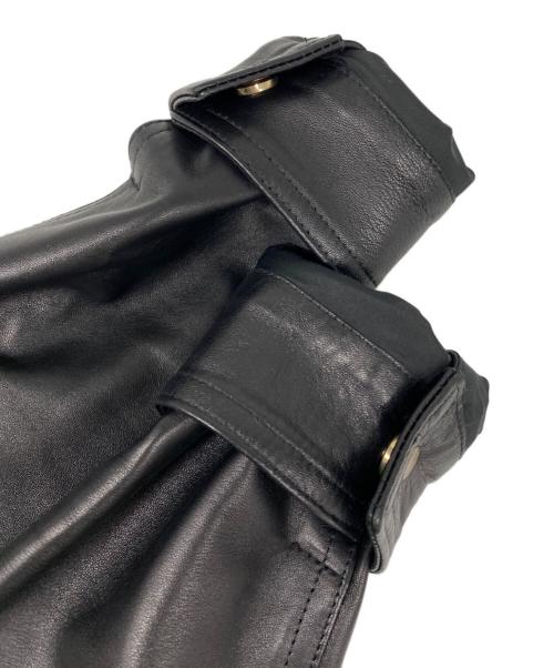EMMETI（エンメティ）EMMETI (エンメティ) JURI ラムレザー シングルライダースジャケット ブラック サイズ:42の古着・服飾アイテム