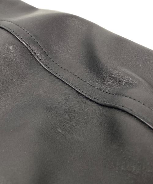 EMMETI（エンメティ）EMMETI (エンメティ) JURI ラムレザー シングルライダースジャケット ブラック サイズ:42の古着・服飾アイテム