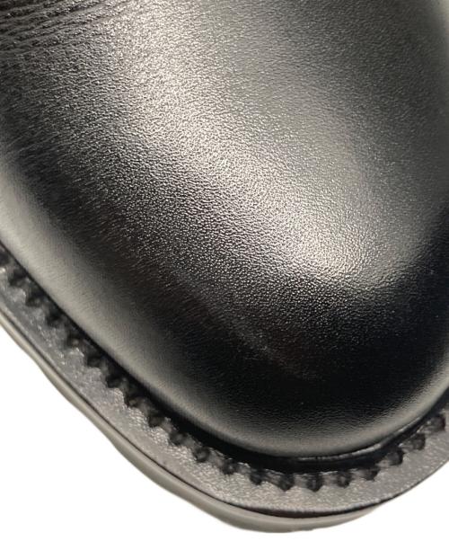 WH（ダブルエイチ）WH (ダブルエイチ) 菅原靴店別注ゴールド仕様 コンバット ブーツ レースアップ サイドジップ プレーントゥ フンシャルカーフ ブラック サイズ:8の古着・服飾アイテム