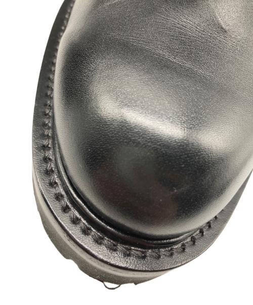 WH（ダブルエイチ）WH (ダブルエイチ) 菅原靴店別注ゴールド仕様 コンバット ブーツ レースアップ サイドジップ プレーントゥ フンシャルカーフ ブラック サイズ:8の古着・服飾アイテム